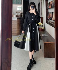 マキシ | ロングワンピース 秋物 レディース ミモレ丈 Aラインワンピース 切り替え フェイク レイヤード風 重ね着風 30代40代 着やせ 上品感 お呼ばれワンピース