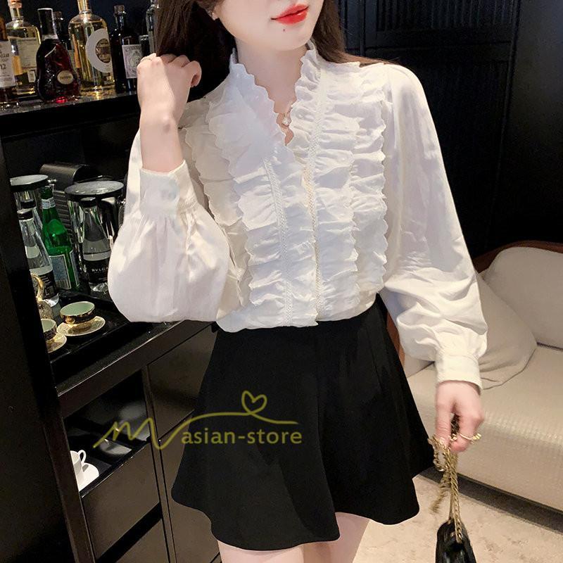 シャツ・ブラウス | ブラウス レディース 長袖 フォーマル 白 オフィス 無地 シャツ ビジネス フリル おしゃれ 入学式 卒業式 上品 お出かけ 面接 カジュアル 20代30代40代 きれいめ