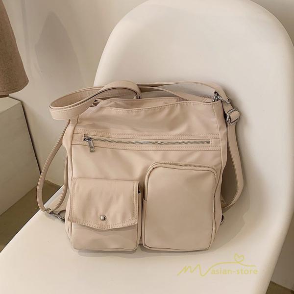 女性用バッグ | ショルダーバッグ レディースバッグ 2way 斜めがけ 肩掛けバッグ 通勤 通学 買い物 エコバッグ ファスナー 旅行 シンプル 大学生 おしゃれ ポケット多い