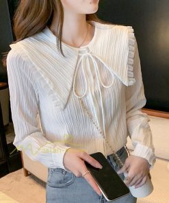シャツ・ブラウス | ブラウス トップス プリーツ オフィスカジュアル 通勤 リボン付き レディース 韓国 ファッション 通学 カジュアル エレガント 優雅 OL オシャレ 通勤 上品 細身