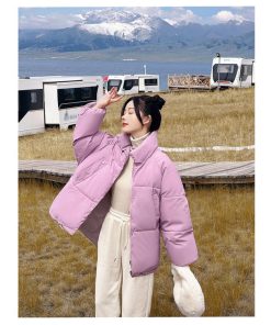 ダウンジャケット コート | ダウンコート 中綿コート レディース 無地 スタンドカラー ショート丈 ダウン コート ダウンジャケット 暖かい 中綿ジャケット カジュアル 秋冬 コーデ 可愛い