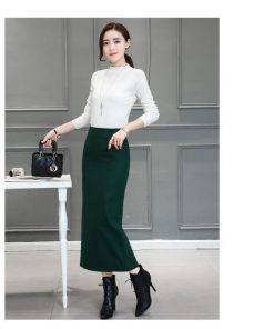 在庫ある | 短納期ロングタイトスカート ハイウエスト ロングスカート ビジネススカート ラシャスカート スリットセクシースカート エレガント フェミニン 後ろファスナー