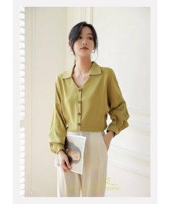 シャツ・ブラウス | ブラウス レディース シャツ トップス Vネック 長袖シャツ 無地 オフィス カジュアル おしゃれ 通勤 オフィス お出かけ エレガント 上品 デート フェミニン