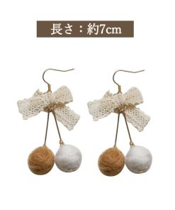 その他アクセサリー | リボンピアス レディース ポンポンピアス