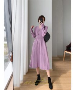 ニットワンピース | ワンピース 春 春服 レディース 長袖 ゆったり 秋 冬 ロング丈 可愛い 2022秋冬 暖か 通勤 おしゃれ デート 20代30代40代50代 女子会 同窓会