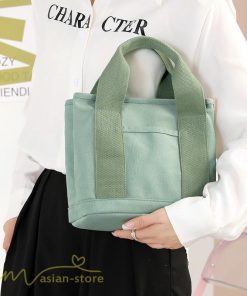 女性用バッグ | ミニトートバッグ レディース 仕切り キャンバス 帆布 ランチバッグ シンプル おしゃれ 通勤 通学 3つ仕切り マザーズバッグ かわいい おしゃれ 収納 多機能