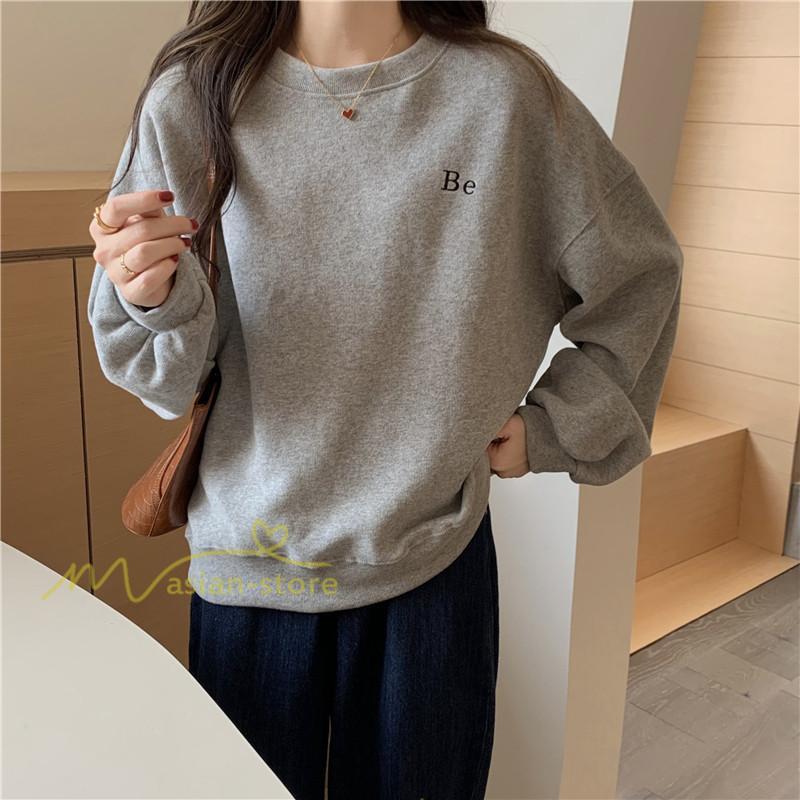 パーカー | トレーナー 長袖 刺繍 レディース スウェット 長袖トレーナー シンプル 20代 30代 フリーサイズ 7色 カジュアル ゆったり コーデ 秋冬 大人 50代 40代