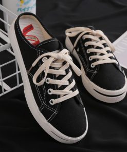 シューズ | スニーカー キャンバス 歩きやすい スリッポン かかとなし ローカット レディース スニーカー 春夏 美脚 スニーカー