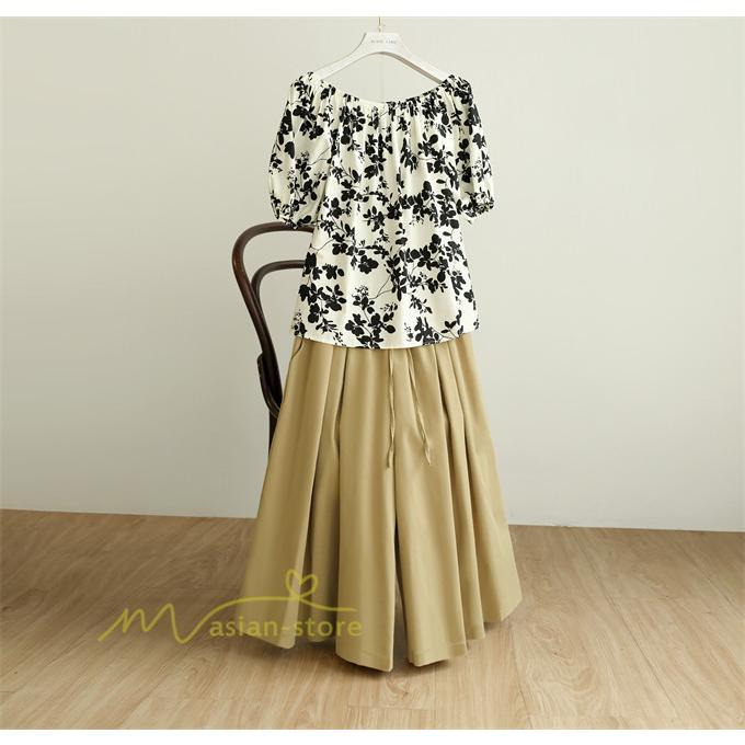 ワイドパンツ | ガウチョパンツレディース スカンツ スカーチョ リラックスパンツ 無地 ウエストゴム ゆったり シンプル 体型カバー おしゃれ ガウチョ ボトムス