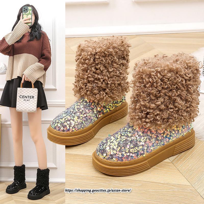 ブーツ | ムートンフェイクムートン ショートもこもこ ボア 定番 シューズ 靴 秋靴 レディース 可愛い 痛くない 歩きやすい 秋 あったか 冬