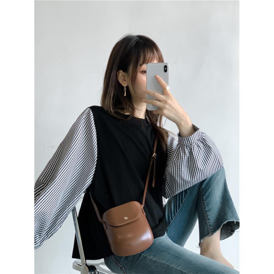 tシャツ・カットソー | Tシャツ 長袖 レディース カジュアル レイヤード カットソー シャツ 異素材 切り替え トップス Tシャツ ブラウス 20代 重ね着 30代 秋物 50代 ゆったり