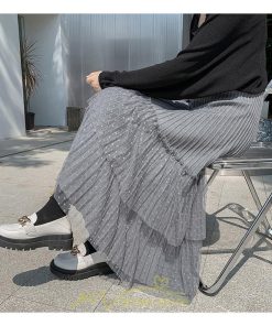 スカート | プリーツレディース ロング丈 マキシ 黒 グレー ベージュ ニット Aライン 秋冬コーデ 秋冬物 お出かけ デート 新着 普段着 旅行 女子会 新作 お呼ばれ