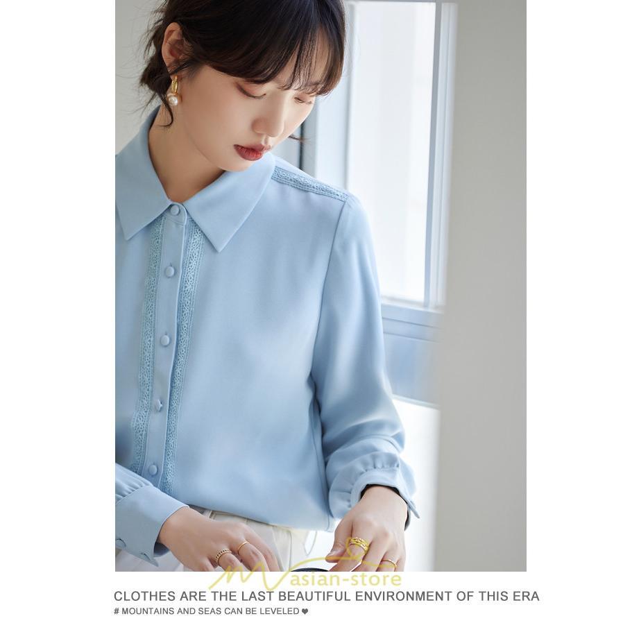 シャツ・ブラウス | ブラウス レディース 長袖 50代 白 シャツ ゆったり トップス きれいめ フォーマル 上品 フェミニン 青 高品質 40代 OL 通勤 フォーマル 20代 30代
