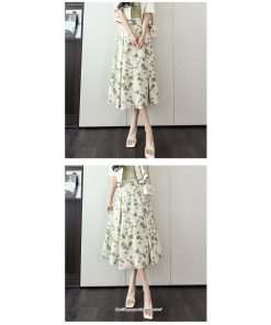 スカート | レディース ロングハイウエスト Aライン 花柄 秋 冬 ボトムス カジュアル 大人 可愛い お出かけ デイリー フェミニン おしゃれ きれいめ