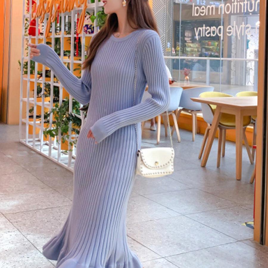 ワンピース | ニットマーメイドフリルワンピ