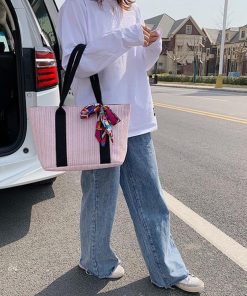 ハンドバッグ | 草編みバッグ リボン スカーフ付き かごバッグ 手提げバッグ レディース ストローバッグ 大容量 トートバッグ ハンドバッグ