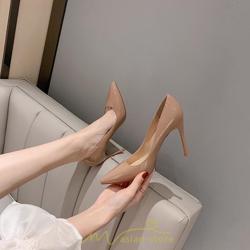 パンプス | 6cm8cm10cmヒール エナメル ハイヒール ピンヒール ポインテッドトゥ 美脚黄色 黒 ワイン ヌードカラー フォーマル 痛くない パーティー 女性