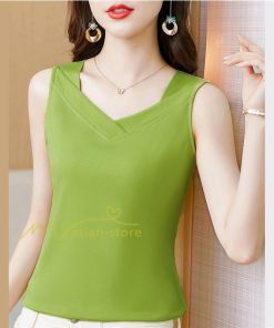 キャミソール タンクトップ | トップス タンクトップ レディース ノースリーブ Vネック Vネックタンク コットン 20代30代40代50代 ママ 母 快適 お出かけ カシュクール インナー カジュアル