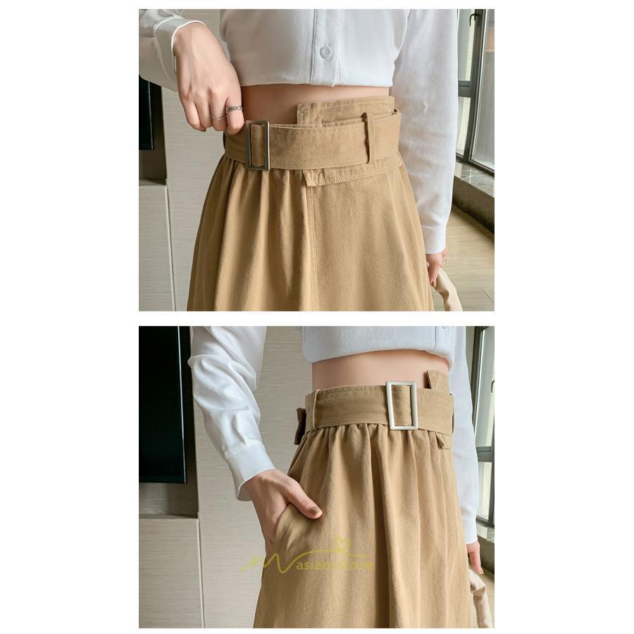 スカート | 綿秋 Aラインロングレディース 秋物 ボトムス 秋服 無地 体型カバー 30代通学通勤 40代50代 大人 おしゃれ感