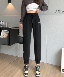 チノ・テーパード・ジョガー・スキニーパン | スウェットパンツ レディース ロングパンツ 長ズボン ボトムス ジョガーパンツ ウエストゴム 10代20代30代40代 部屋着 ルームウエア 刺繍 スウェット