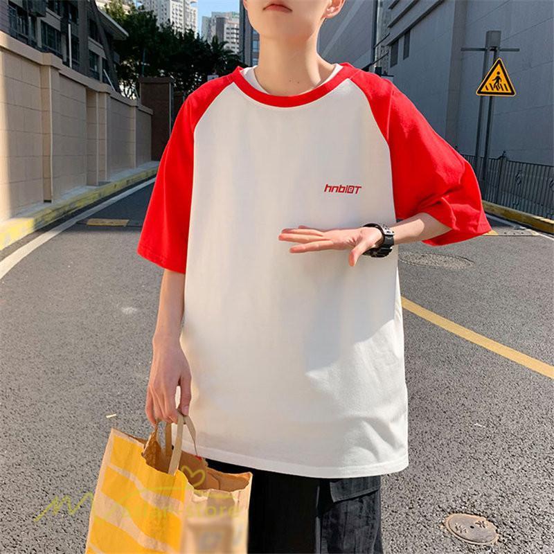 Tシャツ | 夏新作 メンズ Tシャツ 半袖 切り替え カジュアル シンプル カットソー 半袖トップス お出かけ クルーネック 日常感 メンズゆったり