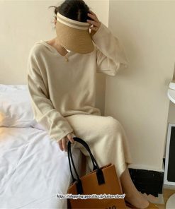 マキシ | ワンピース 秋 秋服 ニット レディース タートルネック 長袖 ニットワンピース ケーブル編み ゆったりタートル