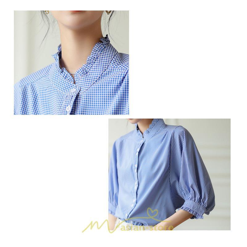 シャツ・ブラウス | ブラウス コットン 七分袖 レディース 青 入学式 入園式 卒業式 卒園式 フォーマル 結婚式 ママ 着痩せ 華奢見え OL お仕事 20代30代40代 通勤 新作 ビジネス