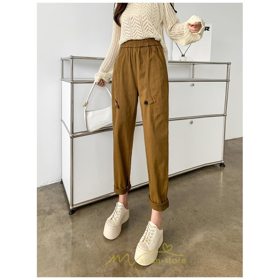 チノ・テーパード・ジョガー・スキニーパン | テーパードパンツ パンツ レディース ボトムス ストレッチ 美脚 コットン ハイウエスト 快適 楽チン 体型カバー 着痩せ 買い物 運動 部屋着 お出かけ スポーツ