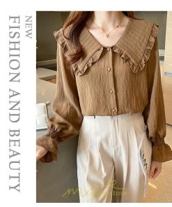 シャツ・ブラウス | ブラウス シャツ レディース 40代 上品 ブラウス きれいめ 通勤 OL ビジネス ゆったり 白  コーヒー ホワイト 秋 シフォン 夏 上品 秋コーデ 着痩せ