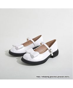 パンプス | ラウンドトゥ ストラップ 厚底 レディースシューズ 太ヒール ぺたんこ ベーシック 黒白蝶 無地 靴 26.5cm 上品 大きいサイズ 大人