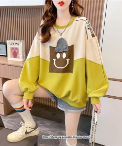 パーカー | トレーナー レディース プルオーバー クルーネック 長袖 トップス スウェット ゆったり 切り替え 大きいサイズ おしゃれ コットン 送料無料 厚手 丸首 綿