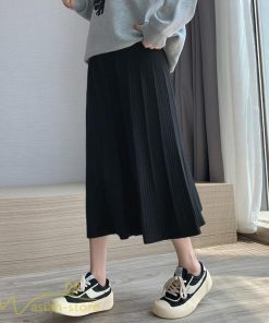 スカート | マタニティレディース ニット 秋冬 2022新作 産前産後 きれいめ 無地 ゆったり 妊婦服 マタニティウェア ハイウエスト ウエスト調整 Aライン