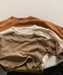 衣装 服 | 子供服 キッズ 無地 長袖Ｔシャツ コットン Tシャツ 男の子 女の子 韓国こども服 ベビー服 春 男女兼用 ナチュラル 冬 カジュアル 秋