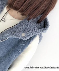 ベスト | ファーレディース 秋冬 デニムフード付き ミドル丈 両面 リバーシブル ジップアップ ファー 厚手 アウター 20代50代 大人 カワイイ 防寒 防風