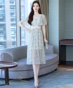 ミディアム | Aラインワンピース レディース 着痩せ ワンピース 花柄 エレガント おしゃれ 大きいサイズ 夏新作 サマーワンピース 上品 40代 20代 カジュアル 30代 日常感