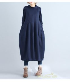 マキシ | ワンピース レディース 春秋 長袖 ゆったり ロング丈ワンピース シンプル 体型カバー 大きいサイズ 新作 カジュアル きれいめ 無地 30代 40代 着痩せ