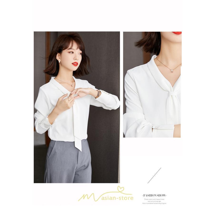 シャツ・ブラウス | ブラウス レディース 長袖 秋冬 オフィス フォーマル スーツ インナー 白 シフォン 大きいサイズ ビジネス 20代 通勤 40代 体型カバー 30代 秋服