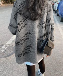 ニット・セーター | 英字ロゴニットカーディガンレディース