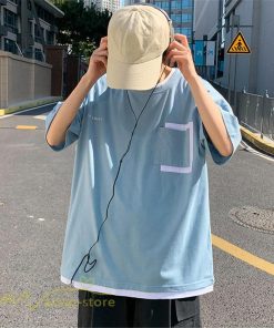 Tシャツ | Tシャツ メンズ 半袖 カットソー 切り替え 重ね着風 夏新作 サマー ファッション メンズスタイル カジュアル 大きいサイズ 夏 格好いい クルーネック