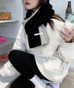 マフラー | ニット配色 レディース 秋冬