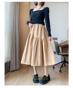 スカート | フレア フレアマキシ ロングコットン ウエストゴム マキシロング夏 秋服 ナチュラル 夏服