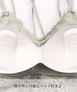 キャミソール | ナイトブラ チューブトップ ノンワイヤー カップ付き バッククロス ブラトップ 総レース レディース