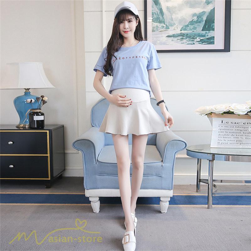 スカート | レディース マタニティショート丈 夏服 サマー おしゃれ 着痩せ 大きいサイズ ウエスト調整 大きいサイズ 上品 カジュアル 裏地付き