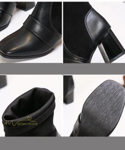 ショートブーツ | ブーツ レディース ローヒール スエード Pu 履きやすい ヒールブーツ 太めヒール ブーティ シューズ 靴 歩きやすい 秋 冬 通勤 40代 20代 通学 OL きれい 30代