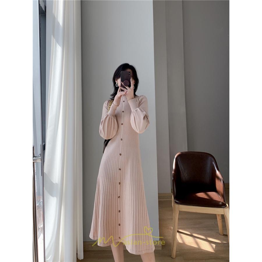ニットワンピース | ロングワンピース ワンピース レディース ロング丈 秋 冬 ハイネック 長袖 体型カバー 秋冬 上品 OL 50代 30代 40代 通勤