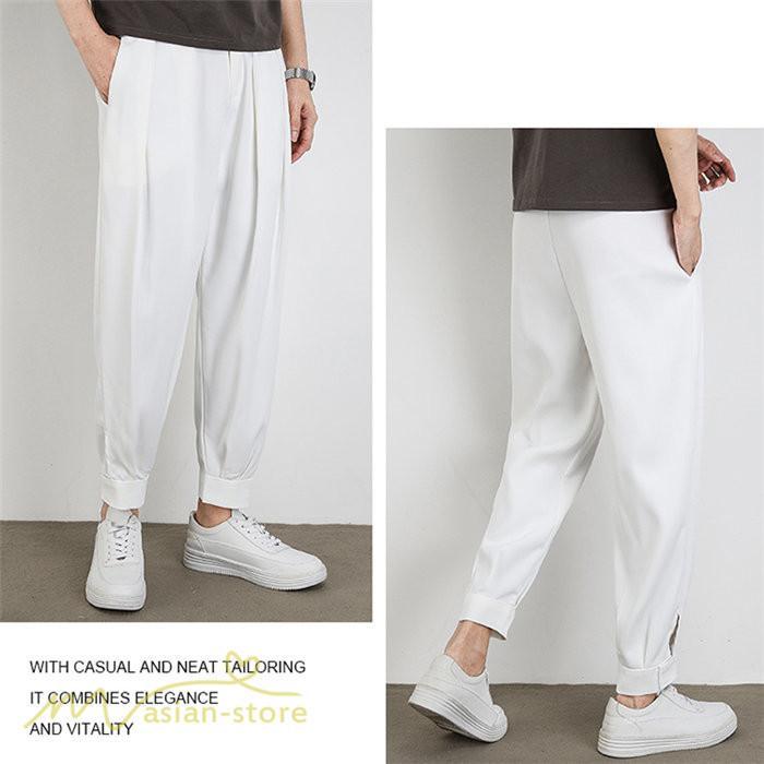 チノパン | テーパードパンツ メンズ 無地 ロング丈 夏新作 サマーパンツ 上品 ウエストゴム テーパード 春 夏 カジュアルパンツシンプル 上品 おしゃれ 秋 メンズスタイル
