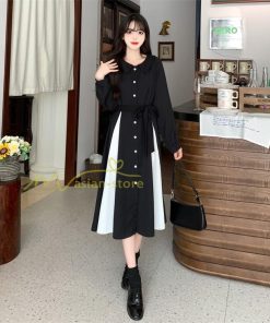 マキシ | ロングワンピース 秋物 レディース ミモレ丈 Aラインワンピース 切り替え フェイク レイヤード風 重ね着風 30代40代 着やせ 上品感 お呼ばれワンピース