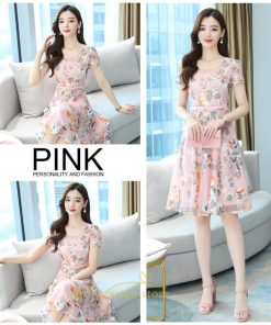 マキシ | ワンピース レディース 夏 半袖 シフォンワンピース 体型カバー 着痩せ 韓国風 30代 40代 通勤 OL デート お出かけ 新作 ショピング キレイめ 2022 おしゃれ