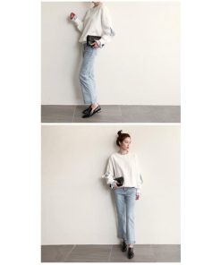 パーカー | レディーストレーナー カワイイ ショート丈 グレー 切り替え 春物 トップス 長袖Tシャツ パフスリーブ 部屋着 ルームウェア