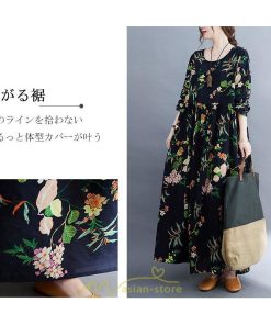マキシ | 長袖ワンピース 秋物 レディース ロングワンピース 花柄 夏 30代40代 大人 秋ワンピース 新作 ワンピース Aラインワンピ ゆったり 旅行 広い裾 可愛い 揺れる